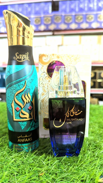 Mushtaaq Lak Made in Dubai Perfume, Free Spray Gift, Parcel Allow to Open